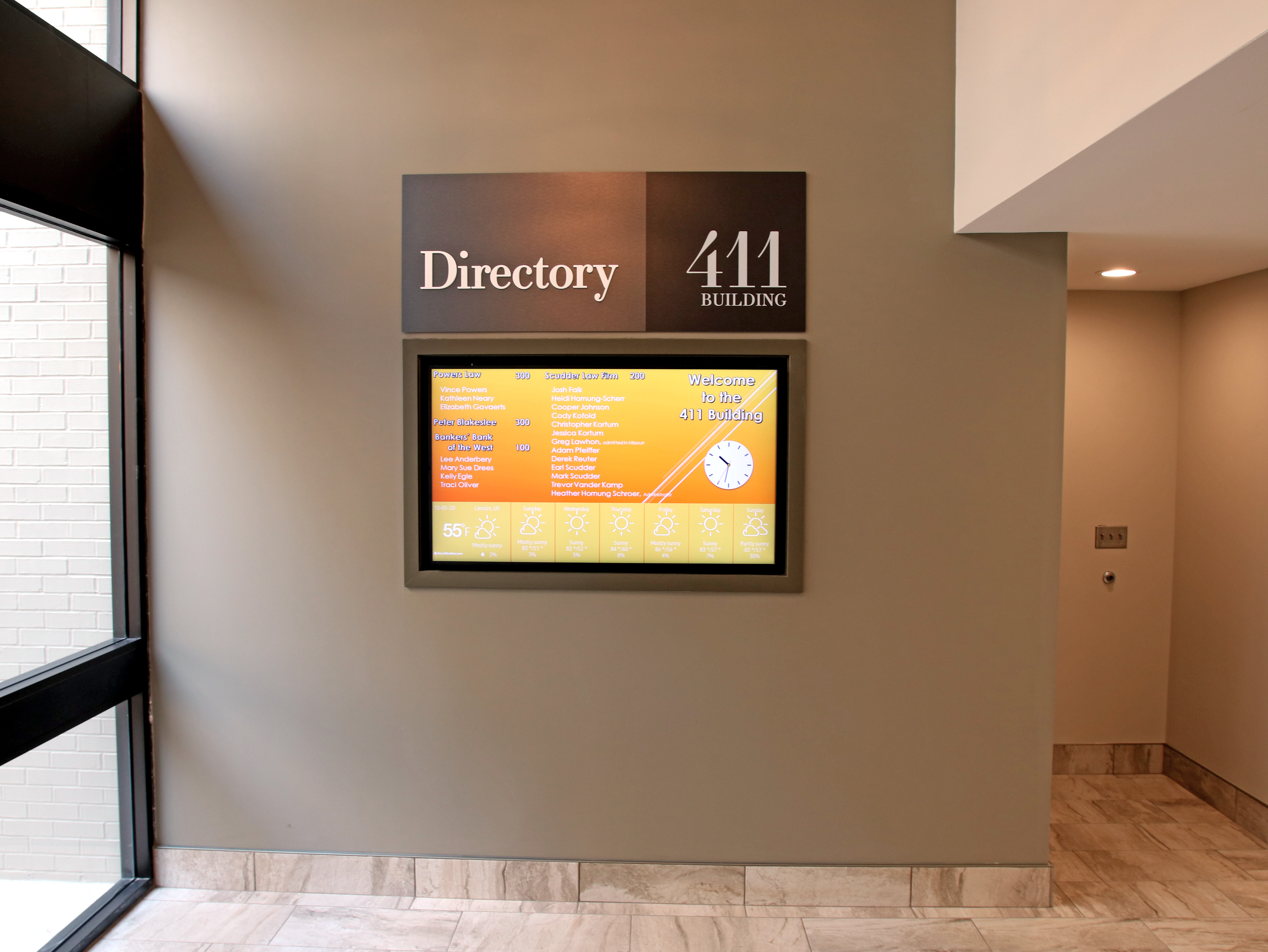 Lobby Directory Wall