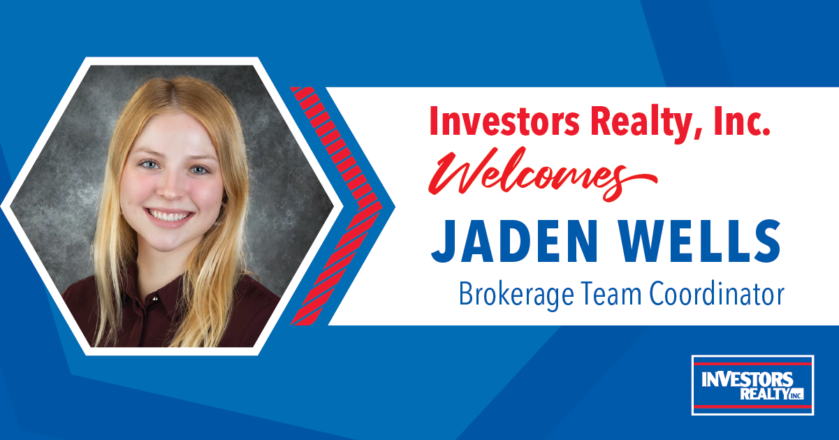 Investors Realty Welcomes Jaden Wells!